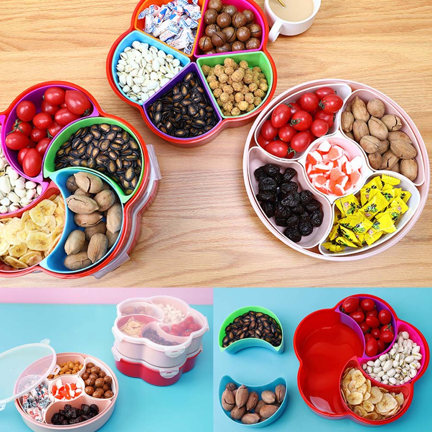 2863 5compartments Party Food Storage Snack Nuts Box For Peanuts Fruits And Candy Box For Home  Kitchen Use 2863 5compartments Party Food Storage Snack Nuts Box For Peanuts Fruits And Candy Box For Home  Kitchen Use